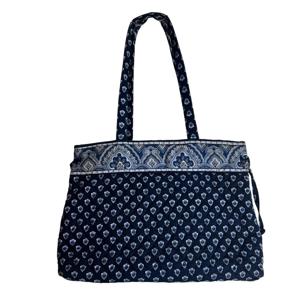 Vera Bradley Vintage Quilted Cotton Tote Bag, 2005 Nantucket Navy (Blue Paisley)